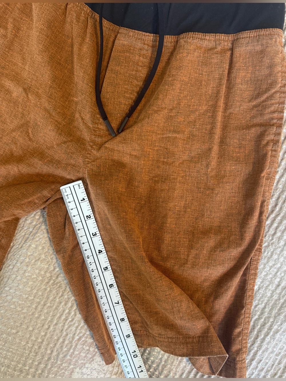 🏷️ prAna Vaha Hemp Blend Shorts Mens M Dark Ginger Elastic Waist - Picture 7 of 10